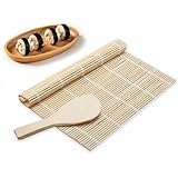 KSUKTSW Tapete de Sushi de Bambú, con Cuchara de Arroz, Esterilla Sushi de...