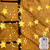 Guirnalda Luces Pilas, 6M 40LED Cadena de Luces de Estrellas con 8 Modos,...